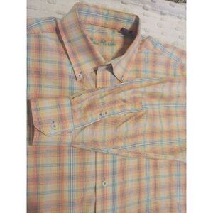 Alan Flusser Men's‎ Shirt Long Sleeve Button Down Multicolor Plaid Size L